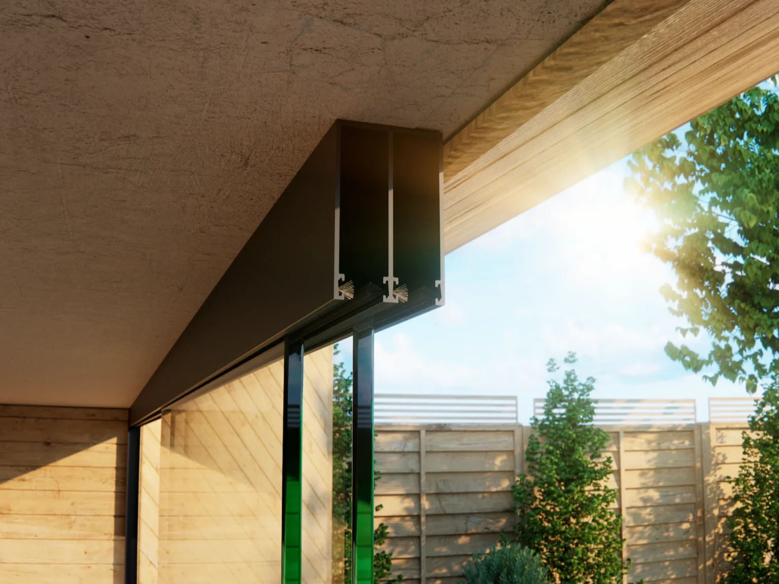 Glasschiebewand Breite von 178 cm bis 194 cm