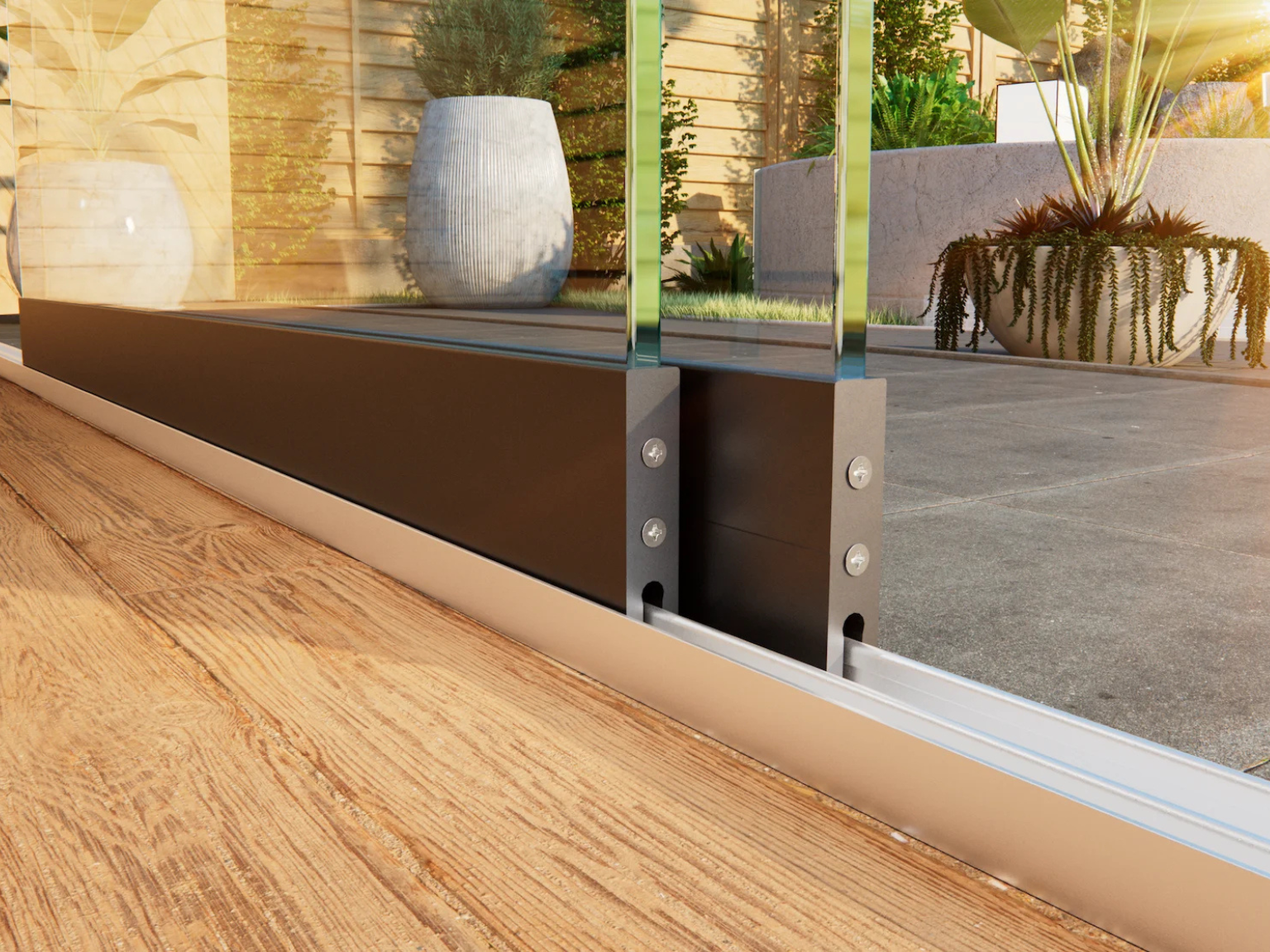 Glasschiebewand Breite von 178 cm bis 194 cm