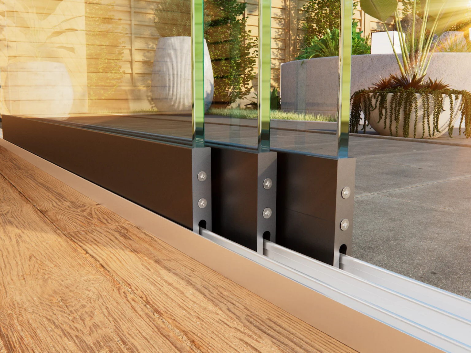 Glasschiebewand Breite bis zu 264 cm