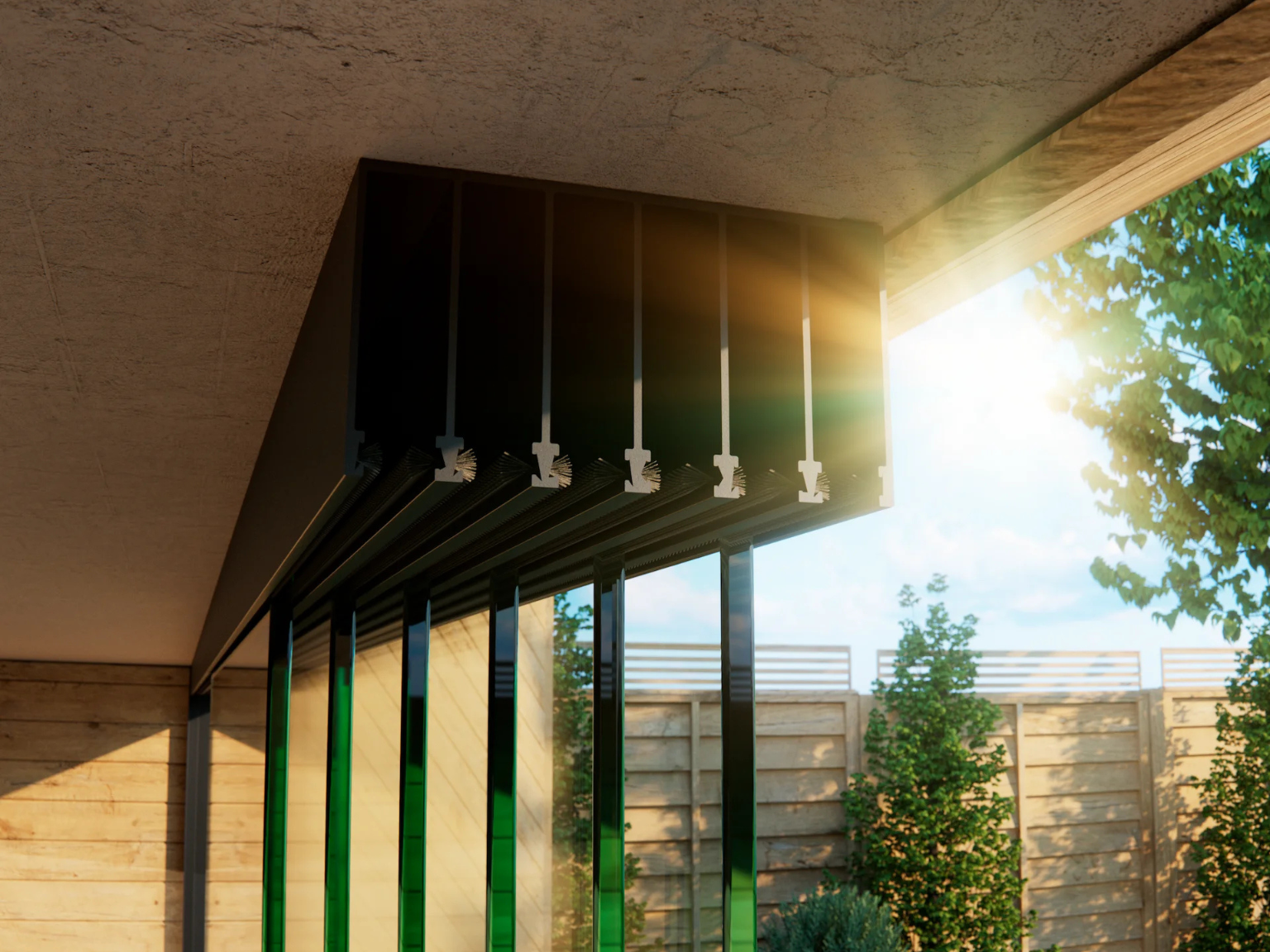 Glasschiebewand Breite von 528 cm bis 576 cm