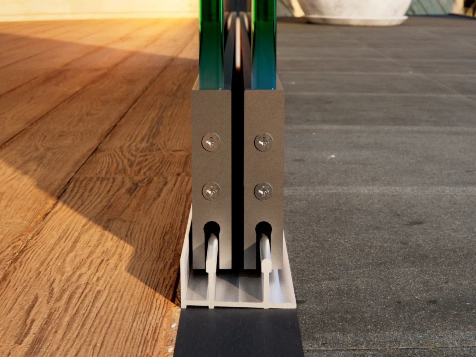 Glasschiebewand Breite von 178 cm bis 194 cm