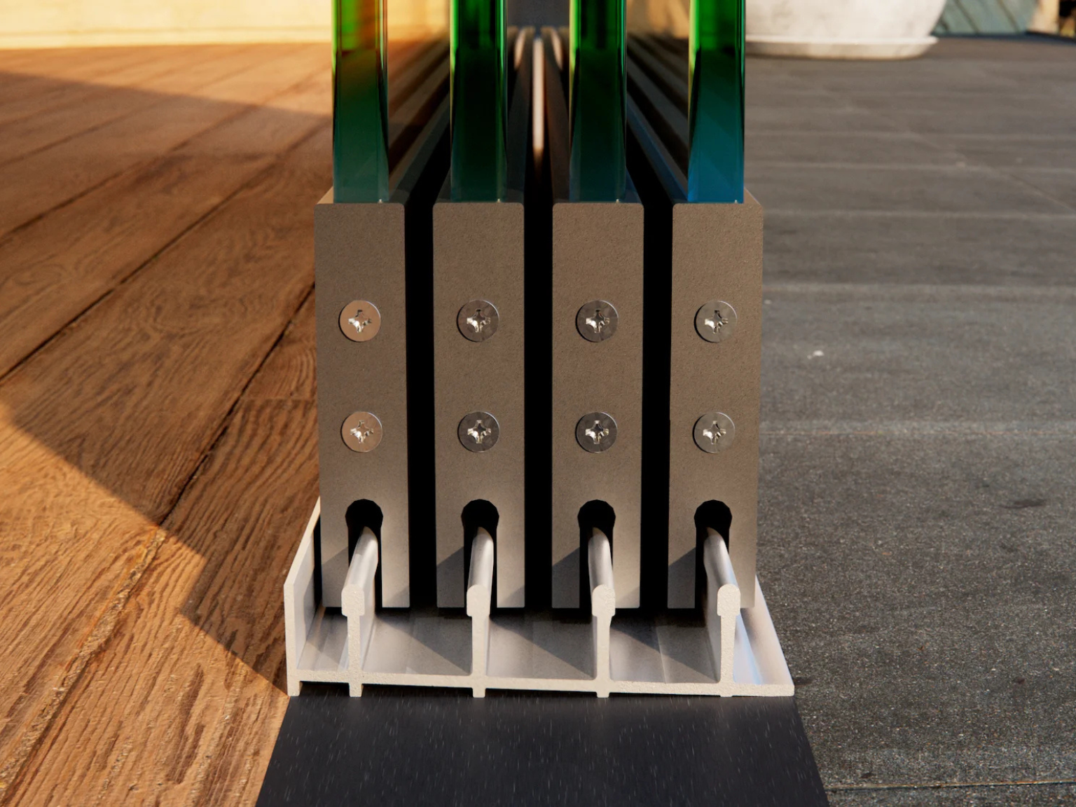 Glasschiebewand Breite von 384 cm bis 405 cm