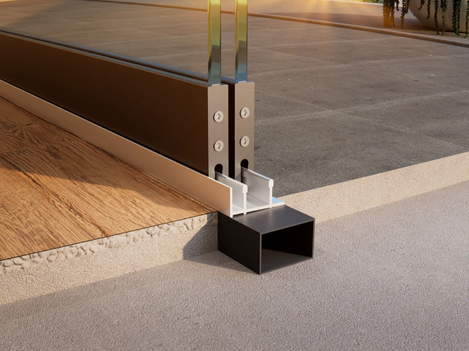 Glasschiebewand Breite von 178 cm bis 194 cm