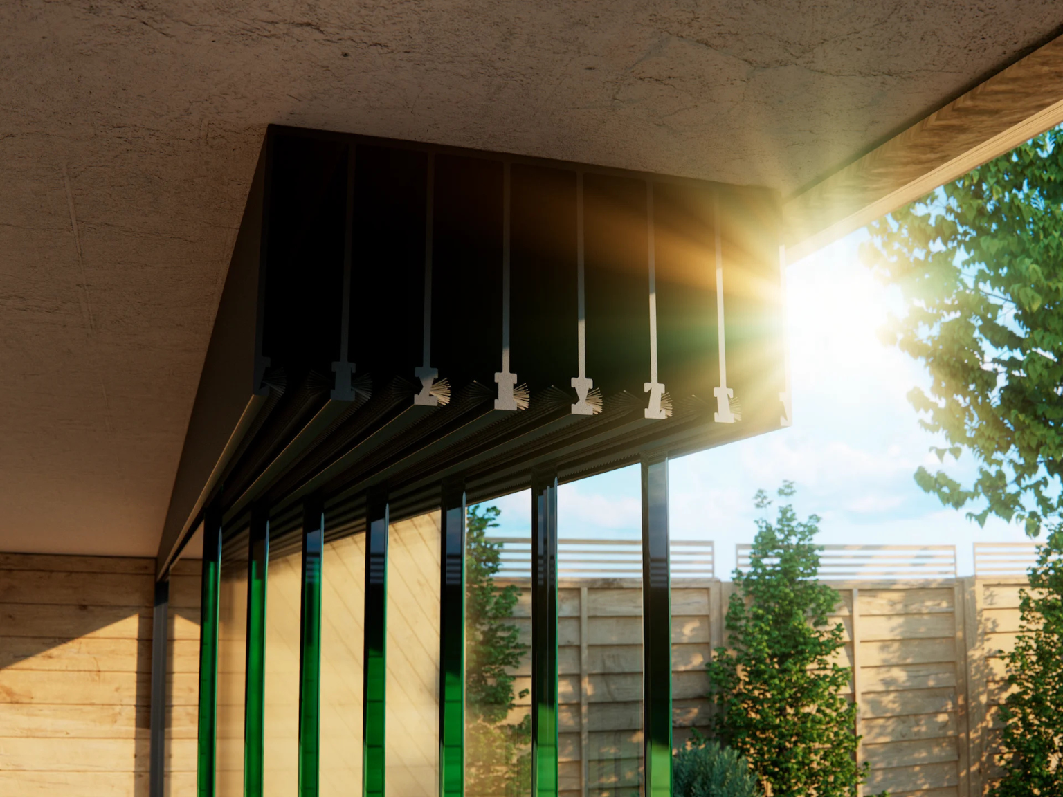 Glasschiebewand Breite von 674 cm bis 705 cm