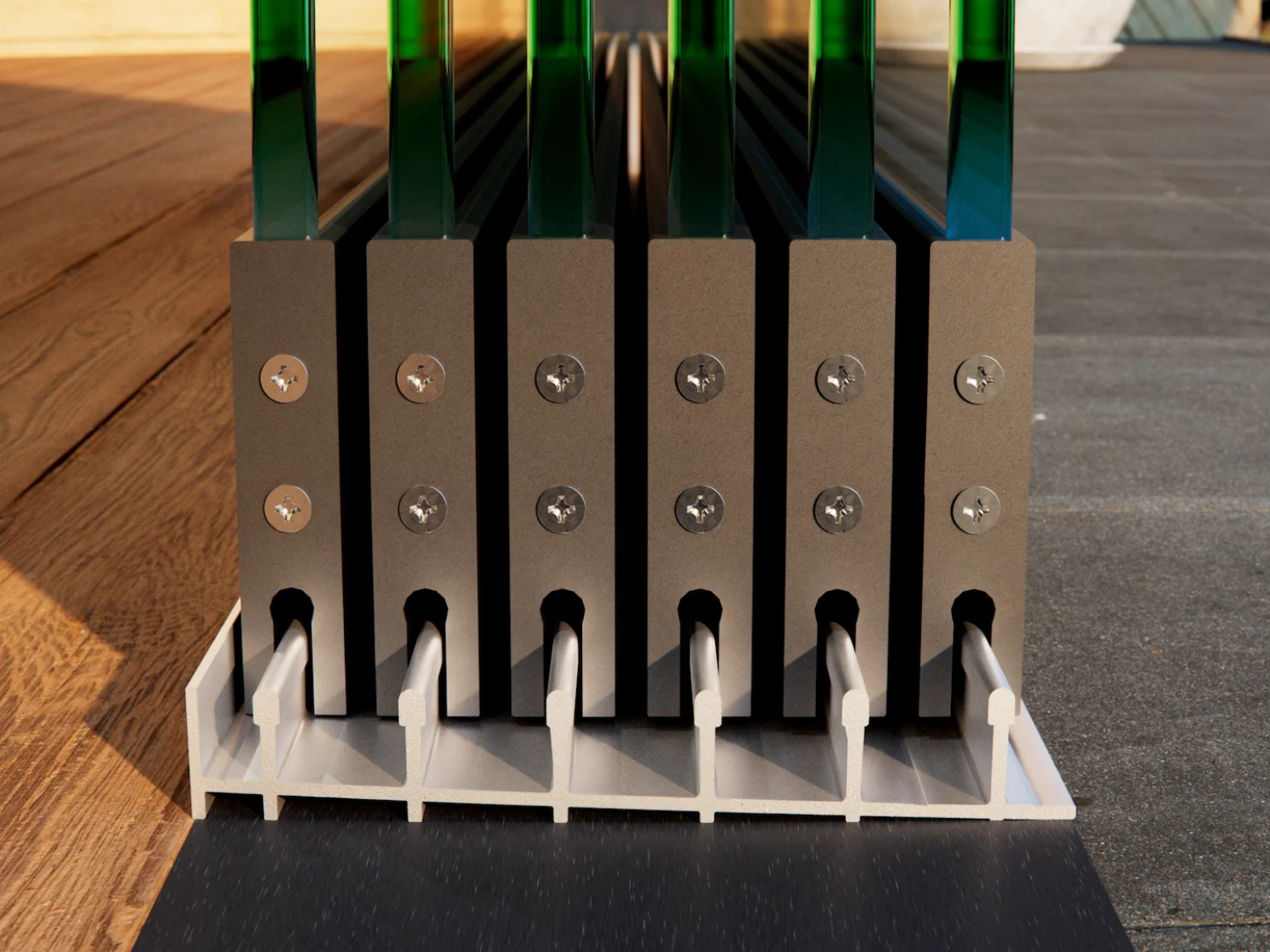 Glasschiebewand Breite von 528 cm bis 576 cm