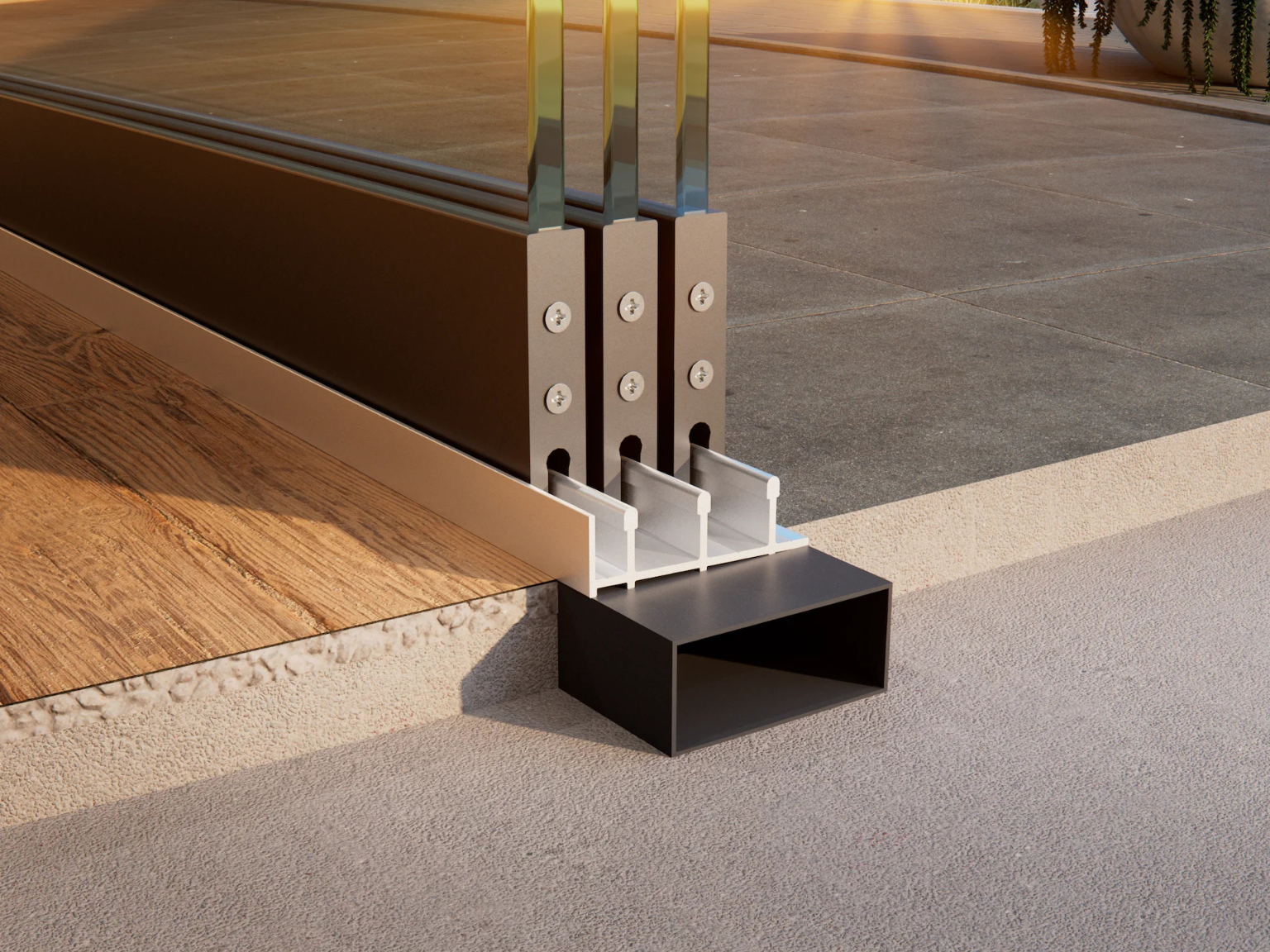 Glasschiebewand Breite bis zu 264 cm