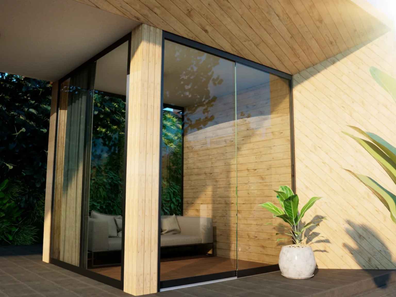 Glasschiebewand Breite von 178 cm bis 194 cm