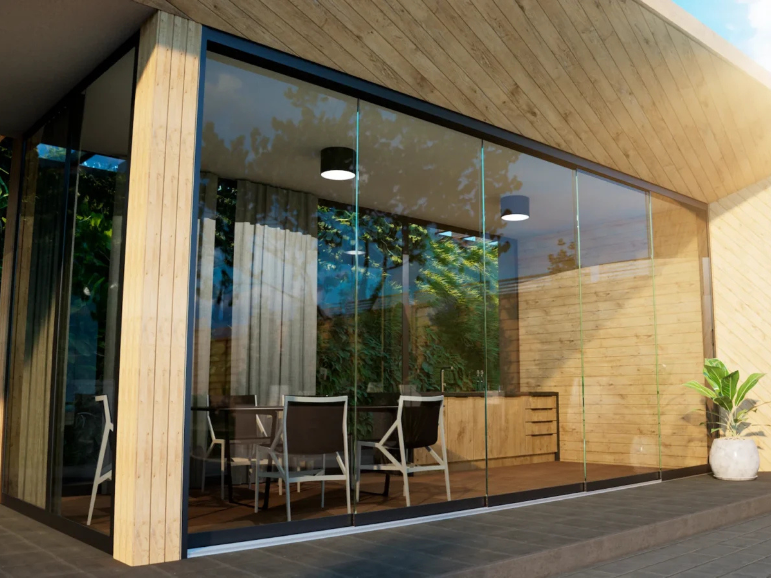 Glasschiebewand Breite bis zu 440 cm