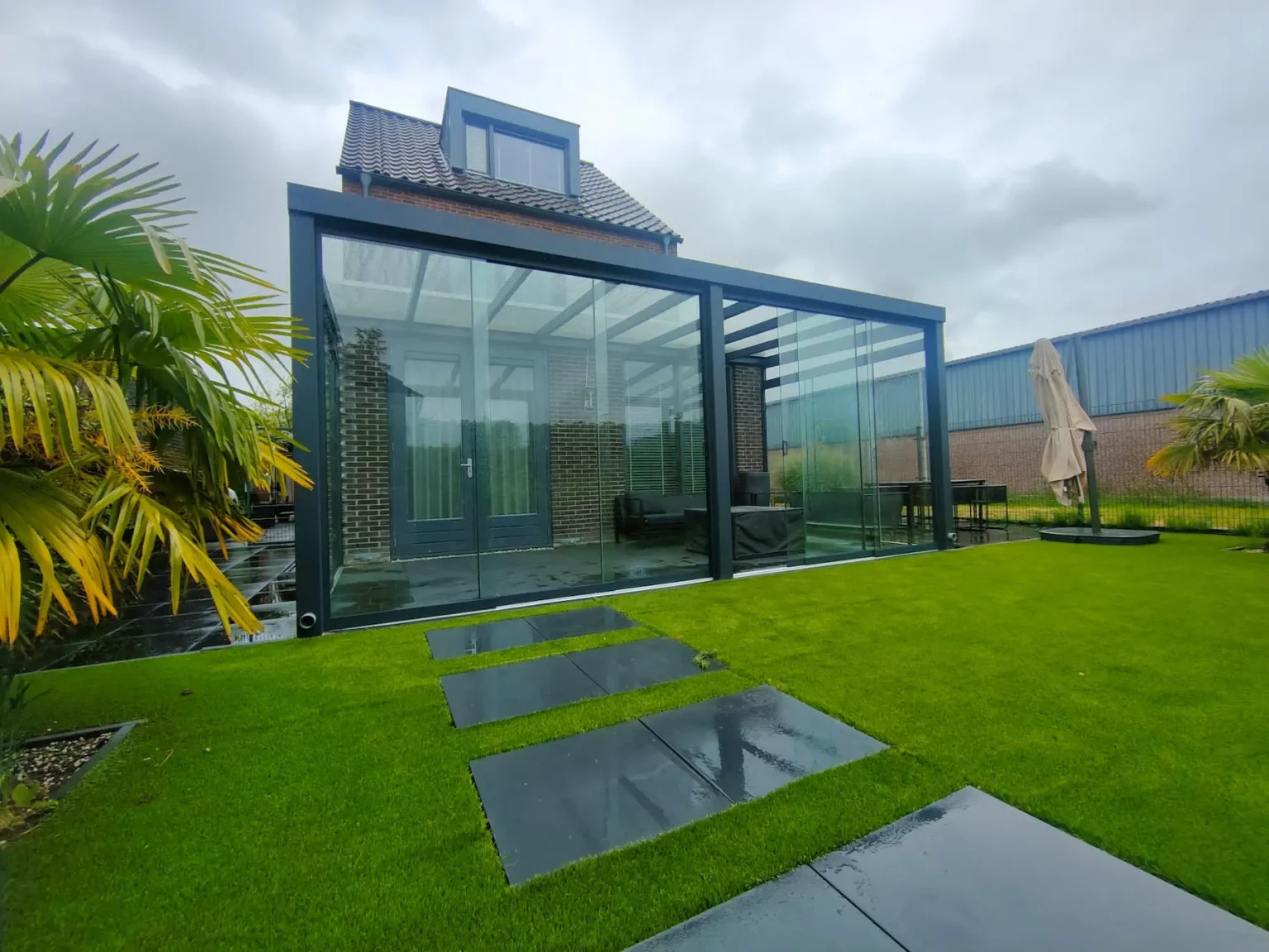 Glasschiebewand Breite bis zu 264 cm