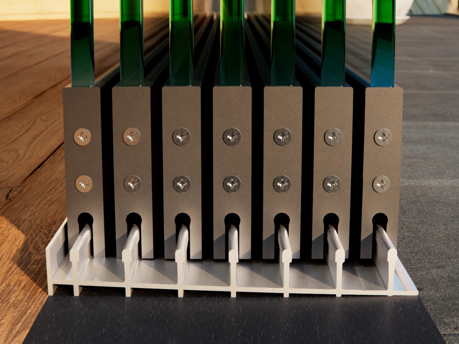 Glasschiebewand Breite von 674 cm bis 705 cm