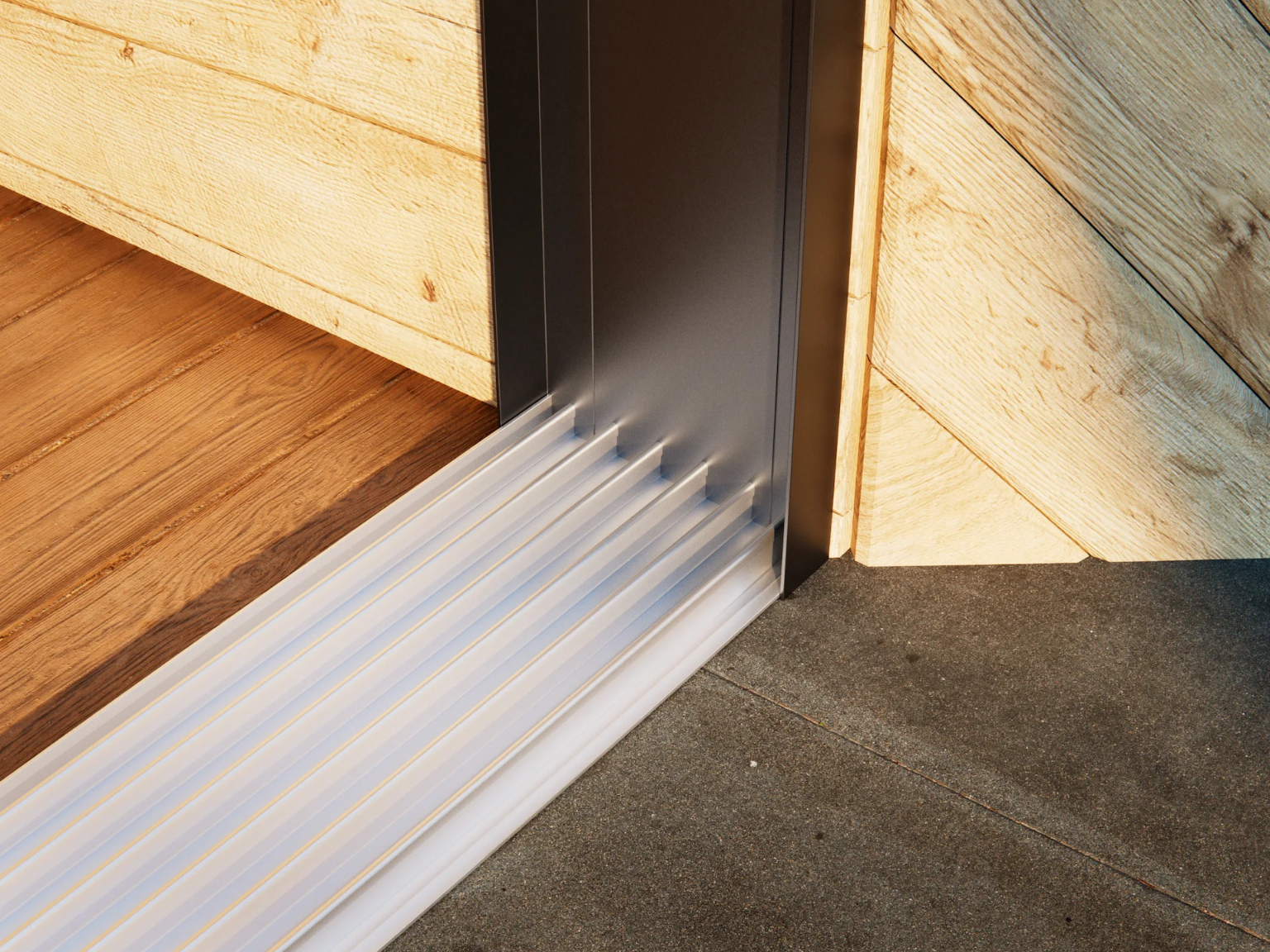 Glasschiebewand Breite von 528 cm bis 576 cm