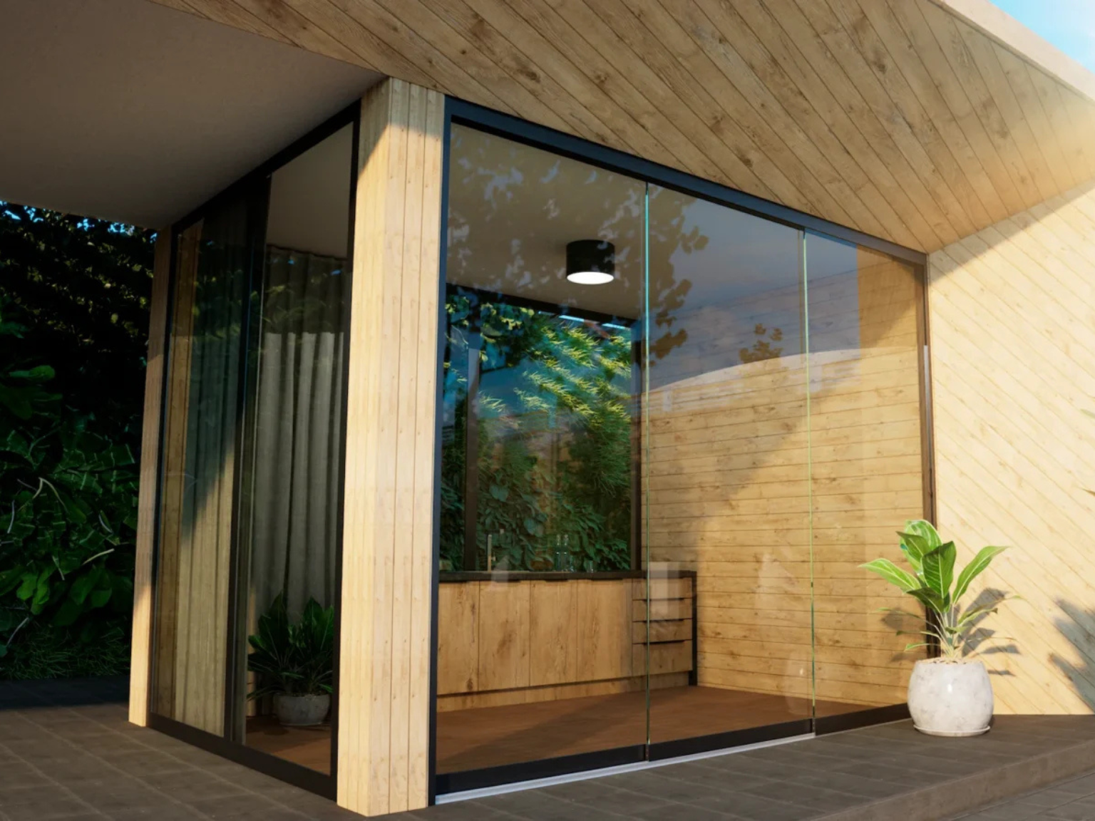 Glasschiebewand Breite bis zu 264 cm